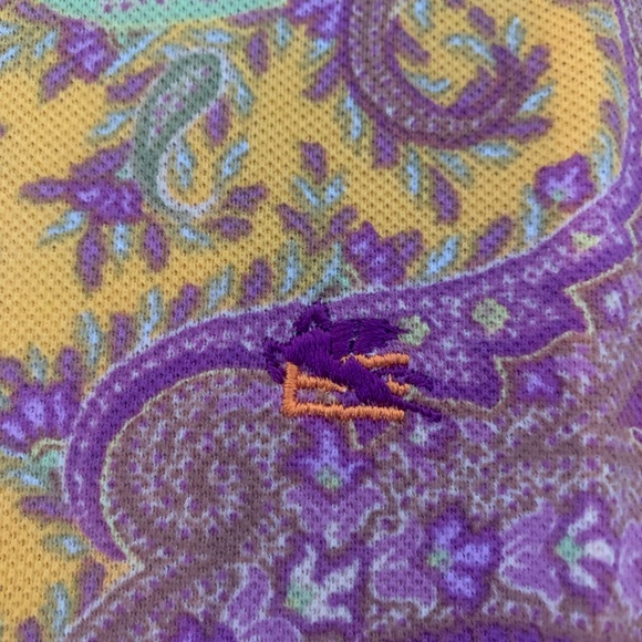 ETRO Men's short sleeves polo knit all over printed top - Picture 4 of 7